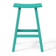 thumbnail image 6 of WestinTrends Malibu HDPE Outdoor Patio 29" Bar Stool Saddle Seat, Turquoise, 6 of 15