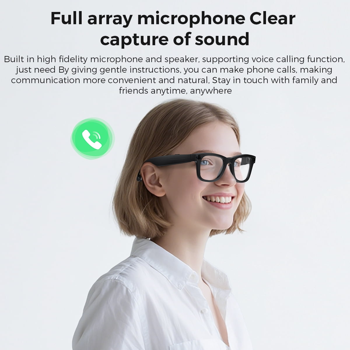 MIRO iVision6 AI Smart Glasses with ChatGPT Integration - Hands-Free Translation & Camera, 1080P Video Recording, 32GB Memory