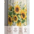 thumbnail image 6 of Sunflower Yellow Semi Sheer Curtains 72 Inch Length 2 Panels Set, Retro Southwest Country Plant Leaf Floral Sheer Kitchen Curtain Privacy Voile Window Curtain for Living Room Bedroom Drapes, 6 of 7