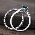 thumbnail image 4 of HeartsAndYou 2ct Natural Green Emerald Bridal Set Engagement Ring 100% 14k SOLID White Gold, 4 of 9