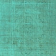 thumbnail image 1 of Ahgly Company Machine Washable Indoor Square Oriental Turquoise Blue Industrial Area Rugs, 6' Square, 1 of 4
