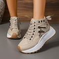 thumbnail image 2 of Chunky High Top Fashion Sneakers for Women Fashion Punk Studded Platform Denim Canvas Casual Walking Shoes, 2 of 8