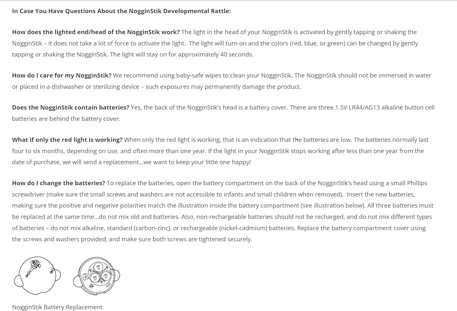SmartNoggin NogginStik Developmental Light-Up Rattle for Infants up to 12 months