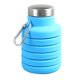 thumbnail image 1 of Botella de agua para niños, máximo 510 ml, mosquetón de metal de silicona de grado alimenticio, botella de agua plegable para niños, viajes escolares, azul cielo, 1 of 10