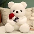thumbnail image 1 of 23/35/45cm Cute / Soft / Plush Bear Toy / Bear Doll with Roses / Valentine's Day Gift / Christmas Giftwhite35cm Deng Xun unisex, 1 of 2