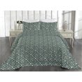thumbnail image 2 of Ambesonne Exotic Quilted Bedspread Set 3 Pcs, Tropical Leaves Monochrome, Twin, Grey Teal Black White, 2 of 4