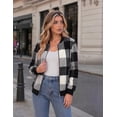 thumbnail image 5 of Zeagoo Women' Plaid Shacket Jacket Zip Up Casual Coat Fall Winter Clothes with Pockets Trendy, 5 of 5