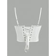 thumbnail image 5 of Y2K Style White Corset Boned Tops Sleeveless Mesh Grommet Eyelet Top Overbust Adjustable Backless Design Crop Cami Tank Top, 5 of 7
