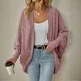 thumbnail image 2 of Breezora Women's Oversized Chunky Knit Cardigan Sweater Batwing Sleeve Open Front Long Wrap Coat Loose Outwear S Size Pink, 2 of 9