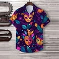 thumbnail image 2 of ChaoLingNeng Mardi Gras Shirts for Men 4Xl,Men's Carnival Festival Graphic 3D Printed Casual Fashion Everyday Lapel Short Sleeved Shirt,Mardi Gras Holiday Shirt for Men, 2 of 3