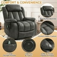 thumbnail image 6 of INGALIK Power Lift Recliner Chair Dual Motor, Infinite Position Lay Flat Recliners for Adult & Elderly with Heat & Massage, Large, Type-C Charge, Lumbar Pillow for Living Room, Leather (Gray), 6 of 14