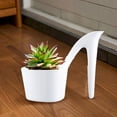 thumbnail image 2 of Flowerpots with Dish Ceramic, Desktop Plastic High Heel Shaped Flower Pot and Floor Standing Patterned Horticultural Flower Pot Stylish and Versatile Containers, Flower Pots, 2 of 7