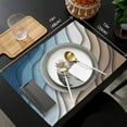 thumbnail image 6 of Placemats Blue Brown Modern Geometric Place Mats for Dining Room Dinner Table Ombre Blue Abstract Washable Table Mats Kitchen Decorations Set of 4, 6 of 6