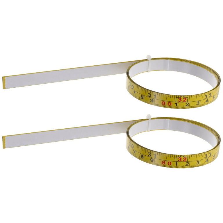 2pcs Self-adhesive Measuring Tapes Workbench Rulers Sticky Tape Measures(1m)