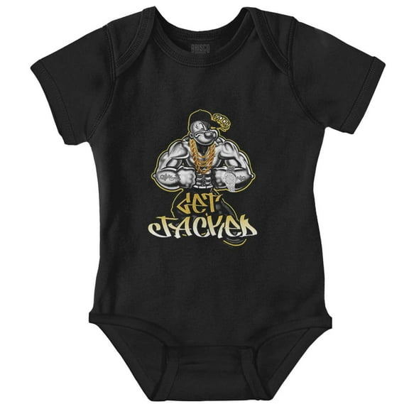 Urban Popeye Get Jacked Muscle Romper Boys or Girls Infant Baby Brisco Brands NB