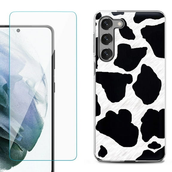 Shockproof Fashion Phone Case for Samsung Galaxy S23 5G, by OneToughShield ® - Cow Skin Design