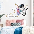 thumbnail image 2 of CCOCC Eye Wall Decals Peel and Stick Bedroom Decor for Women Butterfly Flower Home Wall Decor Living Room Wall Stickers and Murals Wall Stickers Butterflies Motivational Vinyl Wall Murals, 2 of 7
