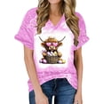 thumbnail image 2 of Camiseta de Cuello Redondo de Manga Corta de la Mujer, Top de Moda para Invierno Y Primavera Impresa de Navidad Casual 3/4, 2 of 4