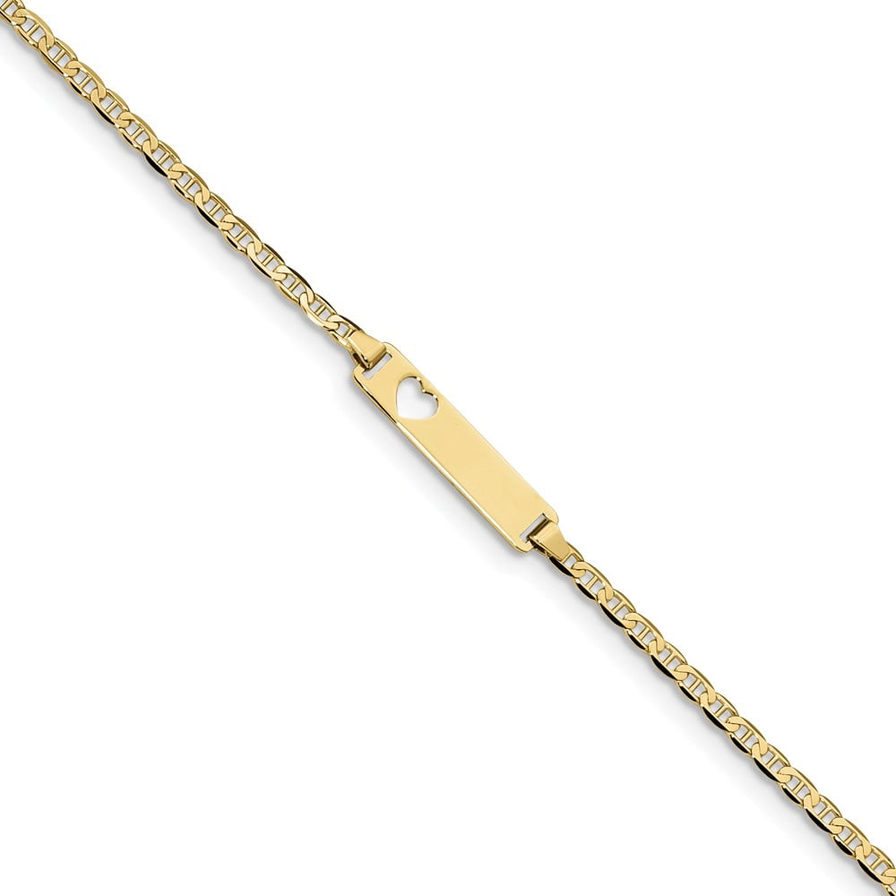 GemApex 10K Yellow Gold bracelet ID Anchor 5.5 in 4.8 mm
