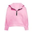 thumbnail image 5 of IVEYRTF Girls Long Sleeve Hooded Sweatshirt with Thumbhole Cuffs and Side Slit Hem Comfortable Pullover for Kids Casual Wear Everyday Play(Pink#1,7 Years), 5 of 8