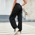 thumbnail image 4 of Women's Wide Leg Cargo Pants Baggy Smocked Waist Fashion Pants With Pockets, 4 of 5