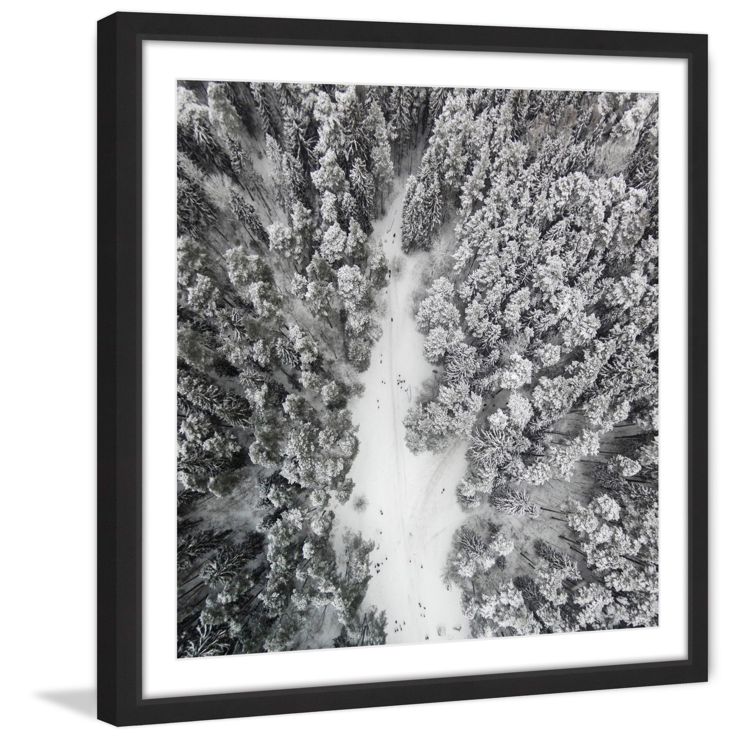 Marmont Hill "Path Among Giants" By Karolis Janulis Framed Painting Art Print, 12.0" x 1.5"