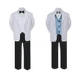 thumbnail image 2 of 5-7pc Formal Black White Suit Set Dark Gray Bow Necktie Vest Boy Baby Sm-20 Teen, 2 of 3