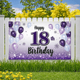 thumbnail image 4 of Purple Balloons Happy Birthday Banner Decorative Design Milestone Celebration Birthday Backdrop for Birthday Party Celebration Indoor Decoration Event, 4 of 7