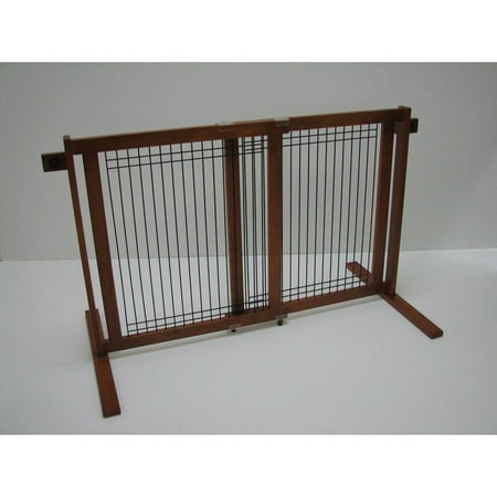 Crown Pet Free-Standing Tall Height Wood Pet Gate with Security Arms