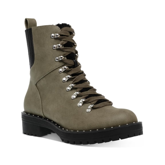Dolce Vita Womens Oderra Faux Fur Ankle Combat & Lace-up Boots