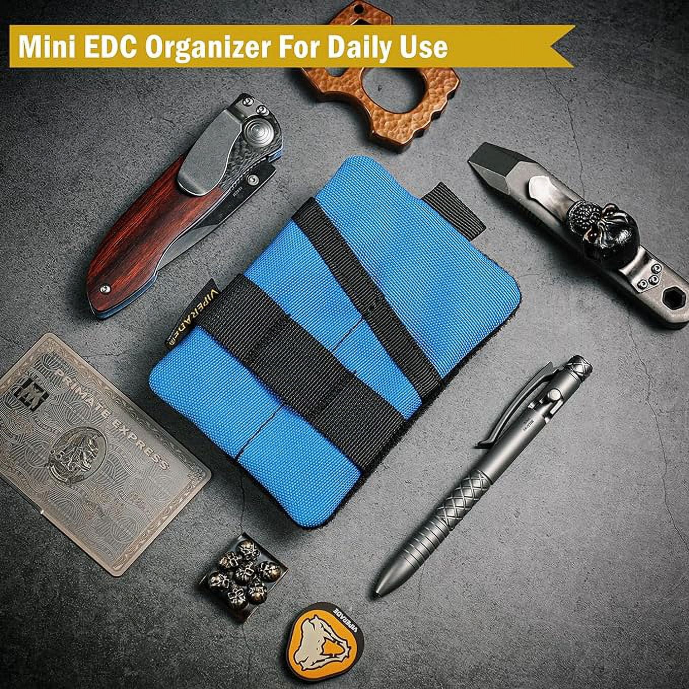 VIPERADE VE15 Small EDC Pouch, Pocket Organizer, EDC Pocket Pouch with DIY Patches Area, EDC Pocket Organizer Wallet for Cards, Small Tool Pouch for EDC Gears