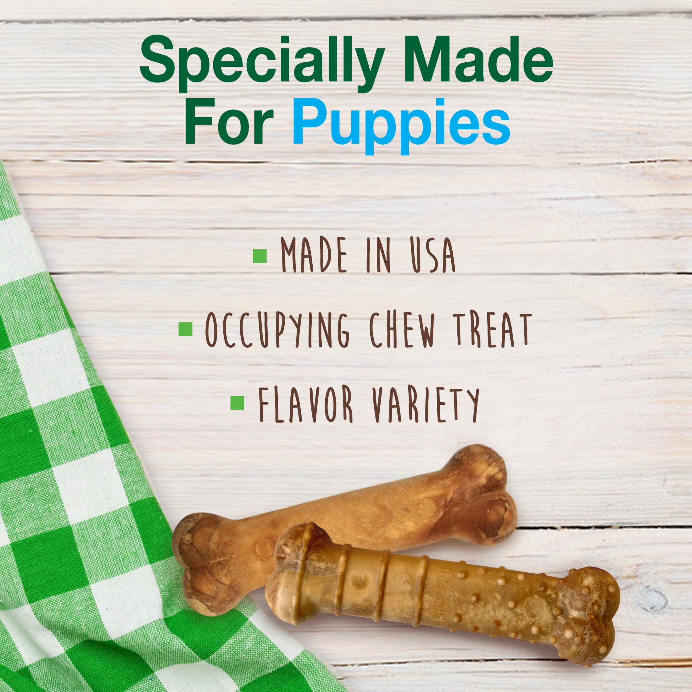 (2 pack) Nylabone Healthy Edibles Natural Puppy Treats, Training Treats for Puppies, Lamb & Apple Flavor Dog Treats, For X-Small Dogs (3 Count)