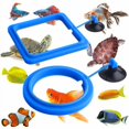 thumbnail image 1 of TS-Molain Fish Feeding Ring, 2pcs for Aquarium Fish Turtle Tank(Blue), 1 of 4