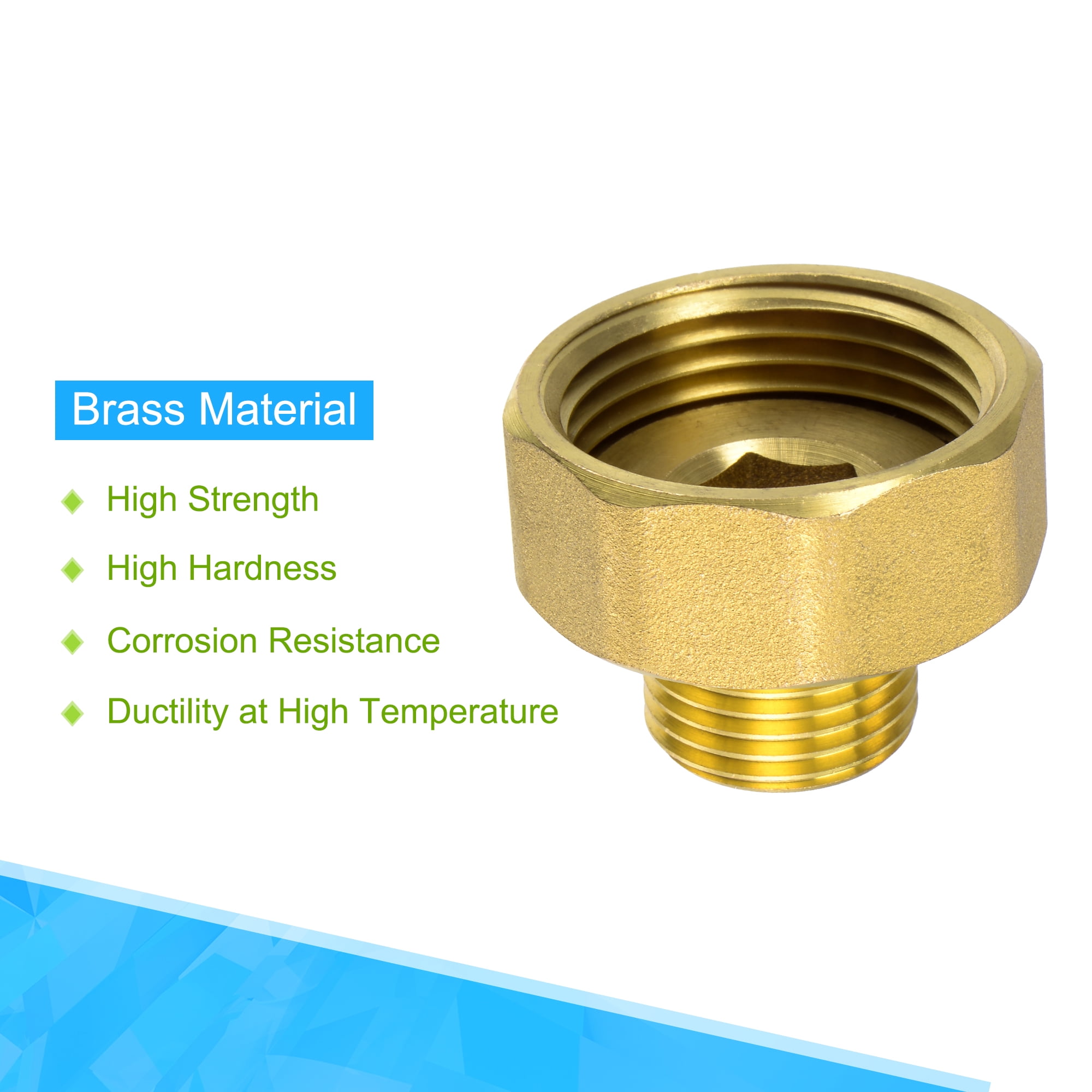 Uxcell G1-1/2 Female x G1 Male Thread 35.5mm Brass Pipe Fitting