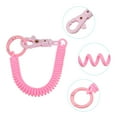 thumbnail image 4 of Uxcell Retractable Coil Springs Keychain with Plastic Lobster Clasp Keyring for Keys Wallet, Pink 5 Pack, 4 of 6