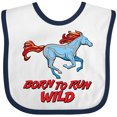 thumbnail image 3 of Inktastic Born to Run Wild- Galloping Horse Boys or Girls Baby Bib, 3 of 4