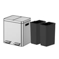 thumbnail image 6 of 8-Gallon Stainless Steel Recycling Trash Can with 2 Compartments & Soft-Close Lid - Dual Waste Bins for Kitchen, Office - Fingerprint-Proof, 30L, 6 of 10