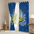 thumbnail image 4 of Feelyou Child Happy Hanukkah Black Out Curtains, Western David Star Curtains Pack of 2 (42x63 Each), Olive Branch Botanical Bedroom Curtains, Living Room Curtains Decor, 4 of 7