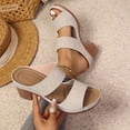 thumbnail image 2 of ZACPNCV Womens Sandals Fashion Strap Wedge Heel Open Toe Slide Sandals Plus Size Comfortable Lightweight Beach Shoes, 2 of 9