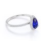 thumbnail image 3 of JeenMata Anillo de Compromiso de 1 Quilate con Piedra Natal de Septiembre en Corte de Pera - Anillo de Bodas - Anillo de Halo - Anillo Pavé - Anillo de Promesa - Baño de Oro Blanco de 18 K sobre Plata, 3 of 6