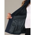 thumbnail image 5 of INSPIRE CHIC Women's Contrast Turn Down Collar Pocket Single Breasted Winter Peacoat L Dark Blue, 5 of 6