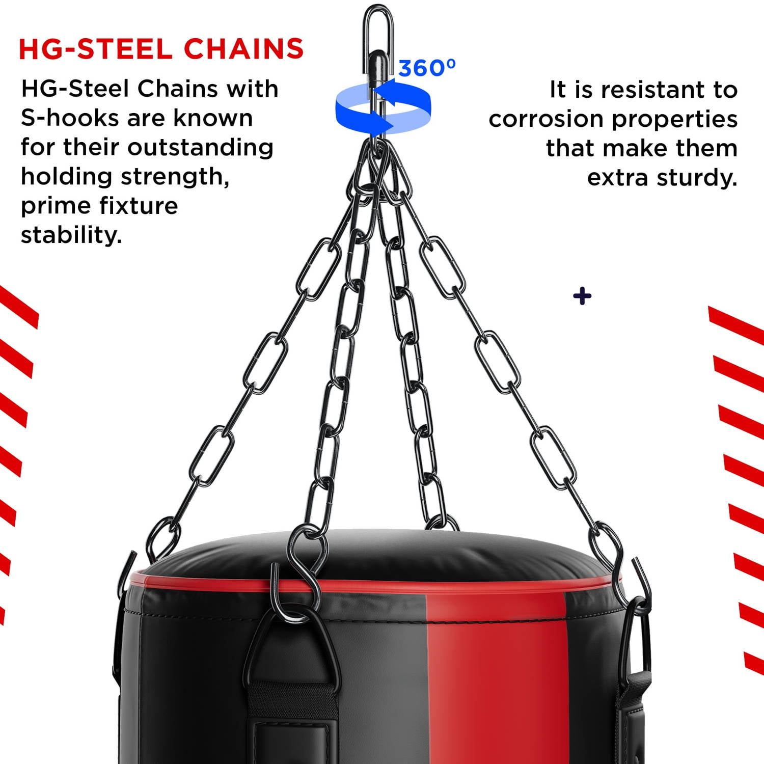 RDX 4PC Punching Bag Anti Swing Heavy Filled Set, Non Tear Maya Hide Leather Adult Bag with Ceiling Hook Punching Gloves Chain, Kickboxing Boxing MMA Muay Thai Karate Training, 60 lb, 80 lb
