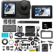 DJI Osmo Action 4 Adventure Combo Waterproof Action Camera with 4K UHD Video & Dual Screens (1/1.3" Sensor) Bundle with 64GB Card & 50-Piece Accessory Kit
