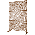 thumbnail image 5 of Tcbosik Metal Privacy Screen Outdoor, 76"H x 48"W Freestanding Decorative Privacy Screen for Patio Deck Balcony Garden, Brown, 5 of 8