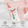 thumbnail image 5 of Yayeee 100% Cotton Hand Towels for Bathroom 16" x 28" Kitchen Towel, Pink Christmas Snowman, 5 of 7