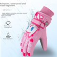 thumbnail image 2 of Guantes para niños, para esquiar, para niñas, de algodón, resistentes al viento, cálidos, antideslizantes, impermeables, bonitos, 2 of 4