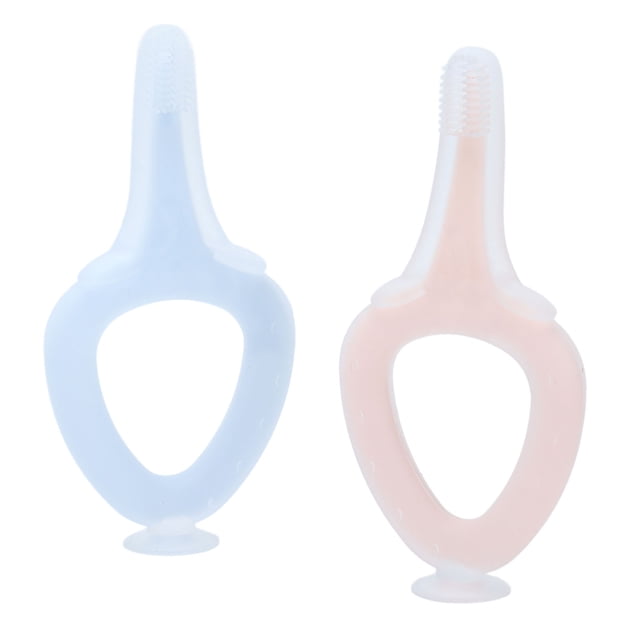 Infant Training Toothbrush, Lightweight Portable Silicone Rings Comfortable Handle Safe Baby Toothbrush For Bathroom