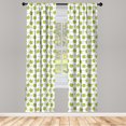 thumbnail image 3 of Ambesonne Romantic Curtains, Frog Faces and Hearts Art, Pair of 28"x84", Apple Green Pale Pink, 3 of 5