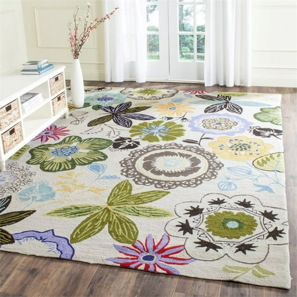 Safavieh Hand-Hooked Four Seasons Ivory / Multicolored Polyester Rug - 8' X 10