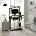 thumbnail image 2 of HOMCOM 32" Computer Desk Mobile Home Office Desk with Keyboard Tray Shelf, 2 of 10